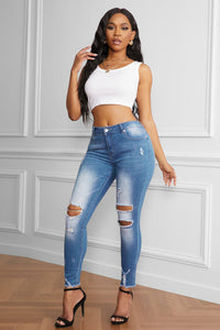 Faded Mid High Rise Jeans