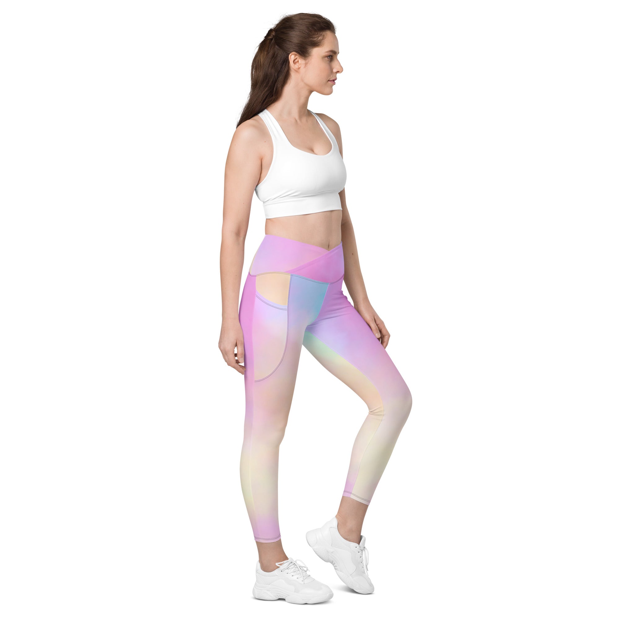 Cotton Candy Crossover leggings with pockets