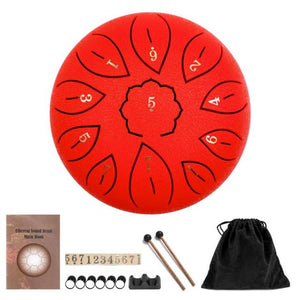 8/11  Multifunctional All-in-one Cowhide Tune Tongue Drum 6 Inch Steel Tongue