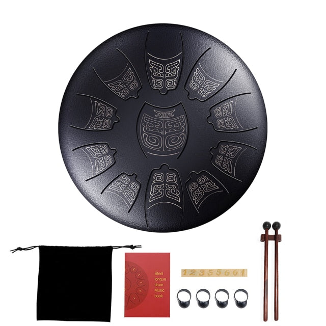 8/11  Multifunctional All-in-one Cowhide Tune Tongue Drum 6 Inch Steel Tongue